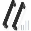 image:imageProbrico Stainless Steel Kitchen Cabinet Square Handles Brushed Nickel 5 in Holes Centers 55 in Total Length 10 PackBlack