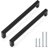 image:imageProbrico Stainless Steel Kitchen Cabinet Square Handles Brushed Nickel 5 in Holes Centers 55 in Total Length 10 PackBlack
