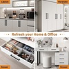 image:imageProbrico Stainless Steel Kitchen Cabinet Square Handles Brushed Nickel 5 in Holes Centers 55 in Total Length 10 PackBlack