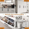 image:imageProbrico Stainless Steel Kitchen Cabinet Square Handles Brushed Nickel 5 in Holes Centers 55 in Total Length 10 PackBlack