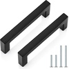 image:imageProbrico Stainless Steel Kitchen Cabinet Square Handles Brushed Nickel 5 in Holes Centers 55 in Total Length 10 PackBlack
