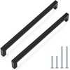 image:imageProbrico Stainless Steel Kitchen Cabinet Square Handles Brushed Nickel 5 in Holes Centers 55 in Total Length 10 PackBlack