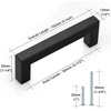 image:imageProbrico Stainless Steel Kitchen Cabinet Square Handles Brushed Nickel 5 in Holes Centers 55 in Total Length 10 PackBlack