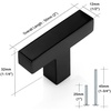 image:imageProbrico Stainless Steel Kitchen Cabinet Square Handles Brushed Nickel 5 in Holes Centers 55 in Total Length 10 PackBlack