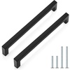 image:imageProbrico Stainless Steel Kitchen Cabinet Square Handles Brushed Nickel 5 in Holes Centers 55 in Total Length 10 PackBlack