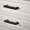 image:imageProbrico Stainless Steel Kitchen Cabinet Square Handles Brushed Nickel 5 in Holes Centers 55 in Total Length 10 PackBlack