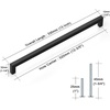 image:imageProbrico Stainless Steel Kitchen Cabinet Square Handles Brushed Nickel 5 in Holes Centers 55 in Total Length 10 PackBlack