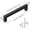 image:imageProbrico Stainless Steel Kitchen Cabinet Square Handles Brushed Nickel 5 in Holes Centers 55 in Total Length 10 PackBlack