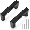 image:imageProbrico Stainless Steel Kitchen Cabinet Square Handles Brushed Nickel 5 in Holes Centers 55 in Total Length 10 PackBlack