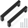 image:imageProbrico Stainless Steel Kitchen Cabinet Square Handles Brushed Nickel 5 in Holes Centers 55 in Total Length 10 PackBlack