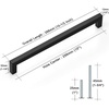 image:imageProbrico Stainless Steel Kitchen Cabinet Square Handles Brushed Nickel 5 in Holes Centers 55 in Total Length 10 PackBlack