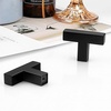 image:imageProbrico Stainless Steel Kitchen Cabinet Square Handles Brushed Nickel 5 in Holes Centers 55 in Total Length 10 PackBlack