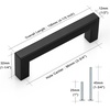 image:imageProbrico Stainless Steel Kitchen Cabinet Square Handles Brushed Nickel 5 in Holes Centers 55 in Total Length 10 PackBlack