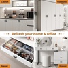 image:imageProbrico Stainless Steel Kitchen Cabinet Square Handles Brushed Nickel 5 in Holes Centers 55 in Total Length 10 PackBlack