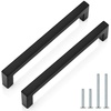 image:imageProbrico Stainless Steel Kitchen Cabinet Square Handles Brushed Nickel 5 in Holes Centers 55 in Total Length 10 PackBlack