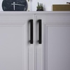 image:imageProbrico Stainless Steel Kitchen Cabinet Square Handles Brushed Nickel 5 in Holes Centers 55 in Total Length 10 PackBlack