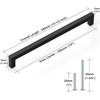 image:imageProbrico Stainless Steel Kitchen Cabinet Square Handles Brushed Nickel 5 in Holes Centers 55 in Total Length 10 PackBlack