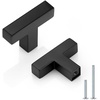 image:imageProbrico Stainless Steel Kitchen Cabinet Square Handles Brushed Nickel 5 in Holes Centers 55 in Total Length 10 PackBlack
