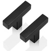 image:imageProbrico Stainless Steel Kitchen Cabinet Square Handles Brushed Nickel 5 in Holes Centers 55 in Total Length 10 PackBlack