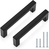 image:imageProbrico Stainless Steel Kitchen Cabinet Square Handles Brushed Nickel 5 in Holes Centers 55 in Total Length 10 PackBlack