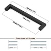 image:imageProbrico Stainless Steel Kitchen Cabinet Square Handles Brushed Nickel 5 in Holes Centers 55 in Total Length 10 PackBlack
