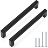 image:imageProbrico Stainless Steel Kitchen Cabinet Square Handles Brushed Nickel 5 in Holes Centers 55 in Total Length 10 PackBlack
