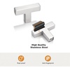 image:imageProbrico Stainless Steel Kitchen Cabinet Square Handles Brushed Nickel 5 in Holes Centers 55 in Total Length 10 PackSatin Nickel