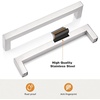 image:imageProbrico Stainless Steel Kitchen Cabinet Square Handles Brushed Nickel 5 in Holes Centers 55 in Total Length 10 PackSatin Nickel