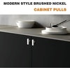 image:imageProbrico Stainless Steel Kitchen Cabinet Square Handles Brushed Nickel 5 in Holes Centers 55 in Total Length 10 PackSatin Nickel