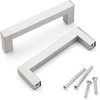 image:imageProbrico Stainless Steel Kitchen Cabinet Square Handles Brushed Nickel 5 in Holes Centers 55 in Total Length 10 PackSatin Nickel