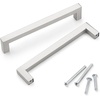 image:imageProbrico Stainless Steel Kitchen Cabinet Square Handles Brushed Nickel 5 in Holes Centers 55 in Total Length 10 PackSatin Nickel