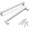 image:imageProbrico Stainless Steel Kitchen Cabinet Square Handles Brushed Nickel 5 in Holes Centers 55 in Total Length 10 PackSatin Nickel