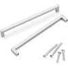 image:imageProbrico Stainless Steel Kitchen Cabinet Square Handles Brushed Nickel 5 in Holes Centers 55 in Total Length 10 PackSatin Nickel