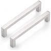 image:imageProbrico Stainless Steel Kitchen Cabinet Square Handles Brushed Nickel 5 in Holes Centers 55 in Total Length 10 PackSatin Nickel