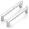 image:imageProbrico Stainless Steel Kitchen Cabinet Square Handles Brushed Nickel 5 in Holes Centers 55 in Total Length 10 PackSatin Nickel