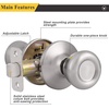 image:imageProbrico Tulip Style Passage Door Knobs Hall Closet NonLocking Handles Keyless Interior Door Handlesets in Brushed Nickel Without Key 5 Pack