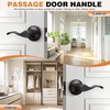 image:imageProbrico Wave Shape Passage Door Lever Satin Nickel Keyless Handle for Hall and Closet Interior NonLocking Leverset Handleset Hardware Reversible for Right and Left Handed Doors 1 PackOil Rubbed Bronze