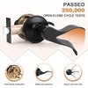image:imageProbrico Wave Shape Passage Door Lever Satin Nickel Keyless Handle for Hall and Closet Interior NonLocking Leverset Handleset Hardware Reversible for Right and Left Handed Doors 1 PackBlack
