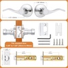 image:imageProbrico Wave Shape Passage Door Lever Satin Nickel Keyless Handle for Hall and Closet Interior NonLocking Leverset Handleset Hardware Reversible for Right and Left Handed Doors 1 PackPolished Chrome