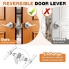 image:imageProbrico Wave Shape Passage Door Lever Satin Nickel Keyless Handle for Hall and Closet Interior NonLocking Leverset Handleset Hardware Reversible for Right and Left Handed Doors 1 PackSatin Nickel