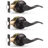 image:imageProbrico Wave Shape Passage Door Lever Satin Nickel Keyless Handle for Hall and Closet Interior NonLocking Leverset Handleset Hardware Reversible for Right and Left Handed Doors 1 PackOil Rubbed Bronze