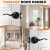 image:imageProbrico Wave Shape Passage Door Lever Satin Nickel Keyless Handle for Hall and Closet Interior NonLocking Leverset Handleset Hardware Reversible for Right and Left Handed Doors 1 PackBlack