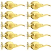 image:imageProbrico Wave Shape Passage Door Lever Satin Nickel Keyless Handle for Hall and Closet Interior NonLocking Leverset Handleset Hardware Reversible for Right and Left Handed Doors 1 PackGold