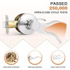 image:imageProbrico Wave Shape Passage Door Lever Satin Nickel Keyless Handle for Hall and Closet Interior NonLocking Leverset Handleset Hardware Reversible for Right and Left Handed Doors 1 PackPolished Chrome