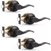 image:imageProbrico Wave Shape Passage Door Lever Satin Nickel Keyless Handle for Hall and Closet Interior NonLocking Leverset Handleset Hardware Reversible for Right and Left Handed Doors 1 PackOil Rubbed Bronze