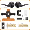 image:imageProbrico Wave Shape Passage Door Lever Satin Nickel Keyless Handle for Hall and Closet Interior NonLocking Leverset Handleset Hardware Reversible for Right and Left Handed Doors 1 PackOil Rubbed Bronze