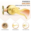 image:imageProbrico Wave Shape Passage Door Lever Satin Nickel Keyless Handle for Hall and Closet Interior NonLocking Leverset Handleset Hardware Reversible for Right and Left Handed Doors 1 PackGold