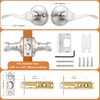 image:imageProbrico Wave Shape Passage Door Lever Satin Nickel Keyless Handle for Hall and Closet Interior NonLocking Leverset Handleset Hardware Reversible for Right and Left Handed Doors 1 PackSatin Nickel