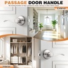 image:imageProbrico Wave Shape Passage Door Lever Satin Nickel Keyless Handle for Hall and Closet Interior NonLocking Leverset Handleset Hardware Reversible for Right and Left Handed Doors 1 PackSatin Nickel
