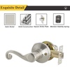 image:imageProbrico Wave Style HallCloset Door Levers Satin Nickel Passage Door Levers NonLocking Interior Handles Contractor Pack 5 Pack
